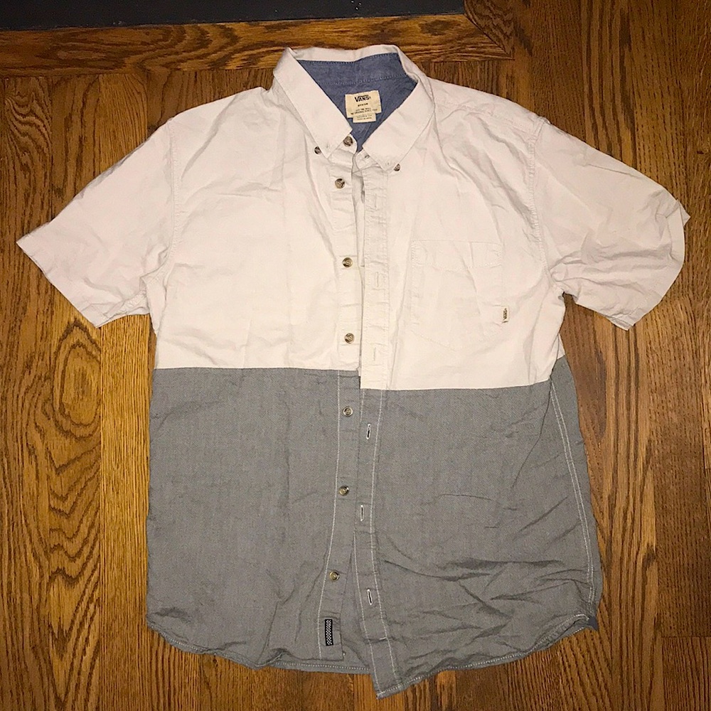 Vans MED Short Sleeve Colorblock Button Up Shirt
